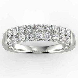1/2 carat natural diamond double row wedding band